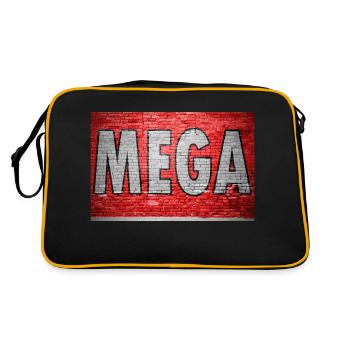 Mega Brick Wall Graffiti - Retro Bag - black/gold - Back