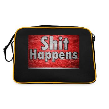 Shit Happens Brick Wall Graffiti - Retro Bag - black/gold - Back
