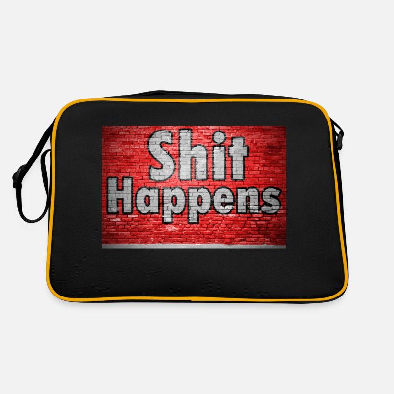 Shit Happens Brick Wall Graffiti Retro Bag
