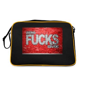 Zero Fucks Given Brick Wall Graffiti - Retro Bag - black/gold - Back