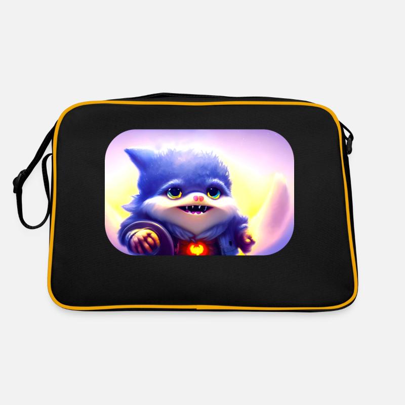 Gnome Wizzard - Retro Tasche - Schwarz/Gold