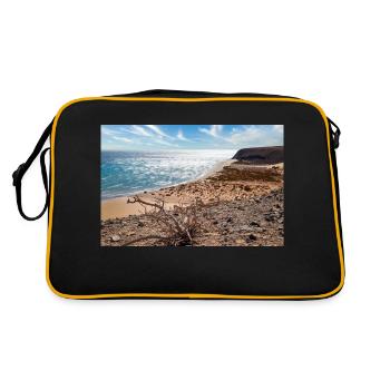 Vue sur une belle baie de baignade Risco del paso - Sac Retro - noir/or - Dos