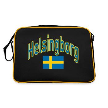 Helsingborg sweden flag - Retro Bag - black/gold - Back