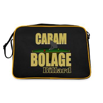 Billiard motif, carom Billiard player - Retro Bag - black/gold - Back