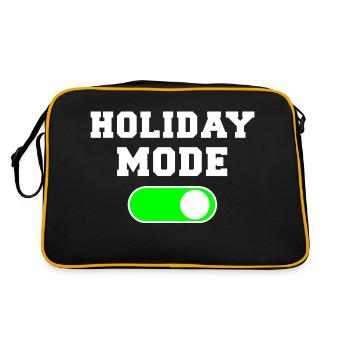 Urlaubsmodus Lustig Weihnachten Urlaub - Retro Tasche - Schwarz/Gold - Hinten