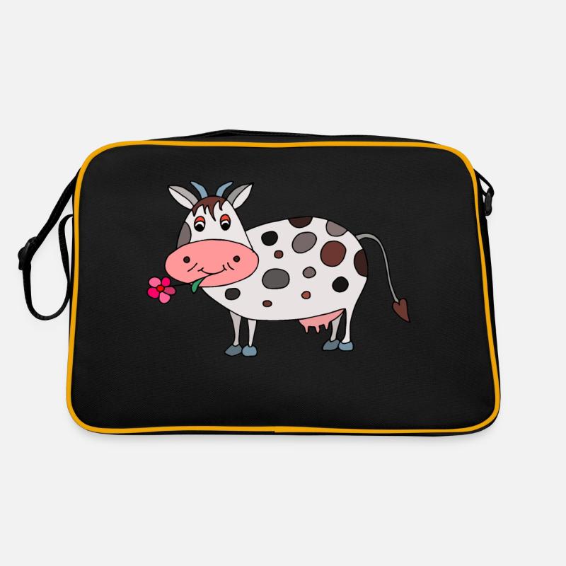 Vache - Sac Retro - noir/or