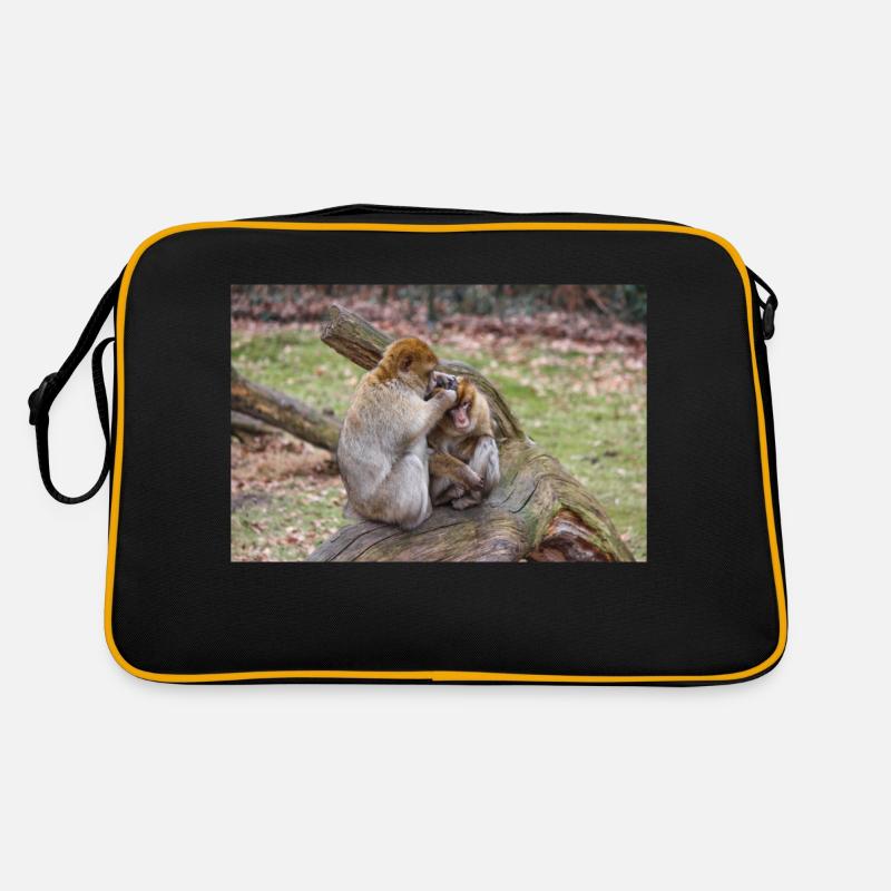 Berberaffen (Macaca sylvanus) Retro Tasche