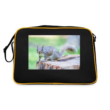Écureuil gris Grauhörnchen Sciurus carolinensis - Sac Retro - noir/or - Dos