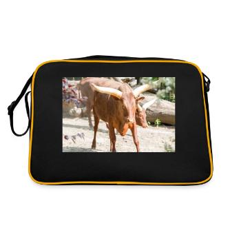 Ankole-Watusi or Ankole Longhorn Watussirind - Retro Bag - black/gold - Back