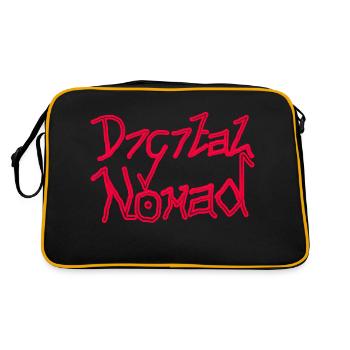 Digital Noobmad Design - Red - Retro Bag - black/gold - Back