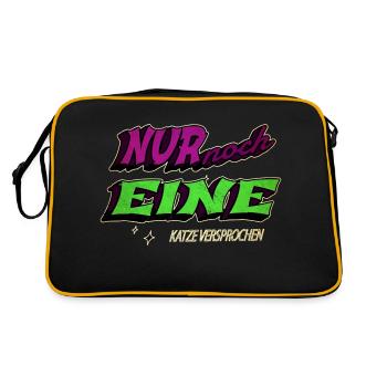 lustiger spruch meerkatze falbkatze seekatze - Retro Tasche - Schwarz/Gold - Hinten