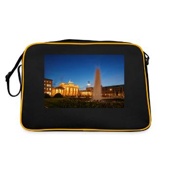 Brandenburger Tor - Retro Tasche - Schwarz/Gold - Hinten