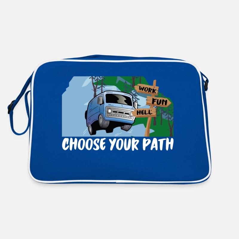 Choose your path - work, fun or hell? Retro Bag