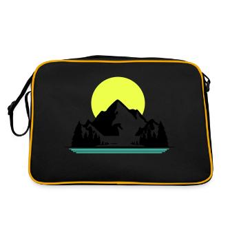 Mountains - Retro Tasche - Schwarz/Gold - Hinten