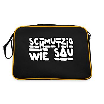 Schmutzig - Retro Tasche - Schwarz/Gold - Hinten