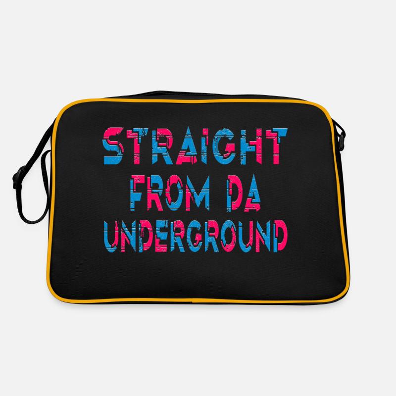 Direkt aus der U-Bahn - Retro Tasche - Schwarz/Gold