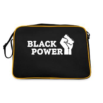 Schwarze Macht - Retro Tasche - Schwarz/Gold - Hinten