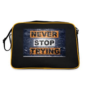 N’arrêtez jamais d’essayer de dire lettrage Graffiti - Sac Retro - noir/or - Dos