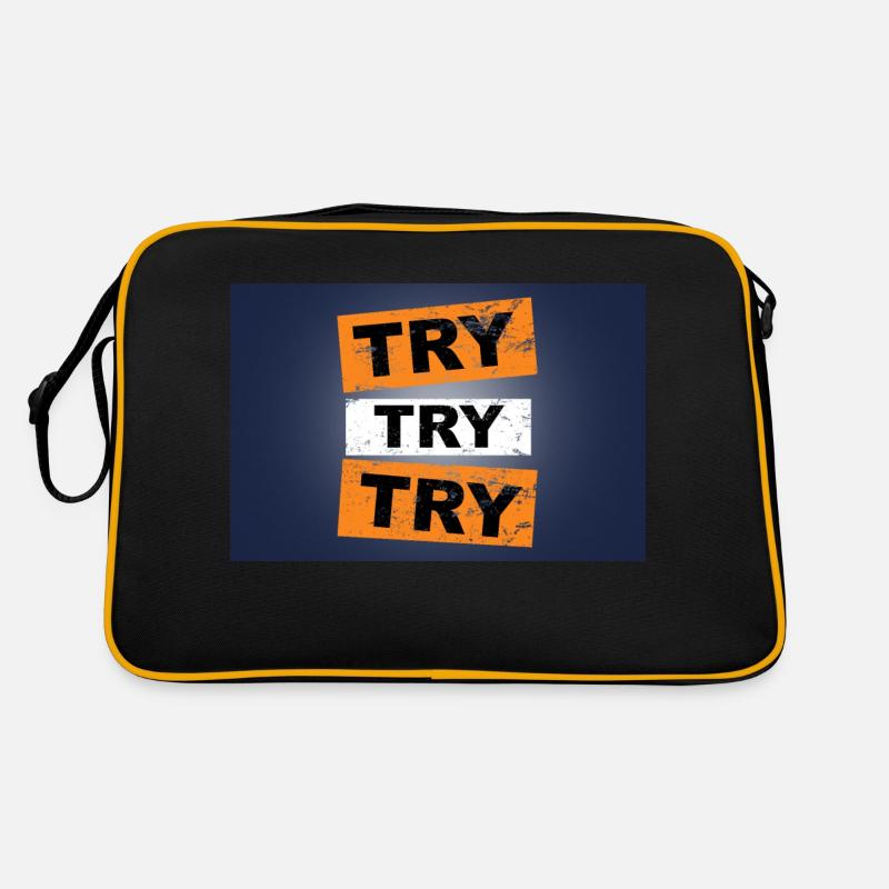 Try try try saying lettering Retro Bag