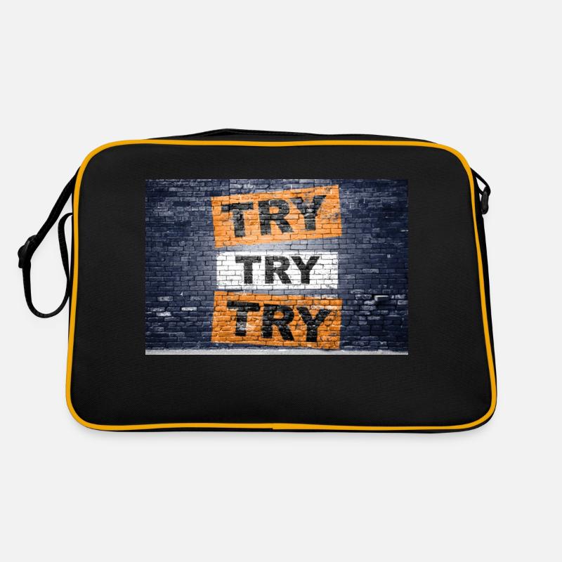 Try try try saying lettering Retro Bag