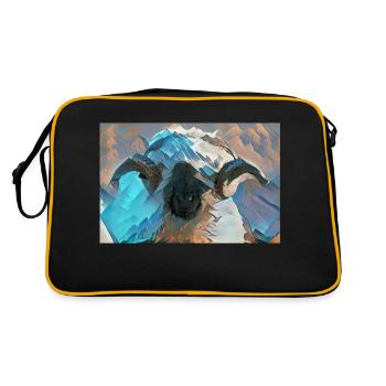 Walliser Schwarznasen Bock - Retro Tasche - Schwarz/Gold - Hinten