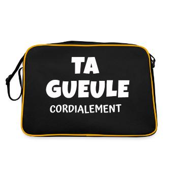 ta gueule / Phrases Drôles - Sac Retro - noir/or - Dos