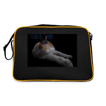 le chat blanc aux yeux verts - Sac Retro - noir/or - Dos