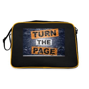 Turn the Page saying lettering Graffiti - Retro Bag - black/gold - Back