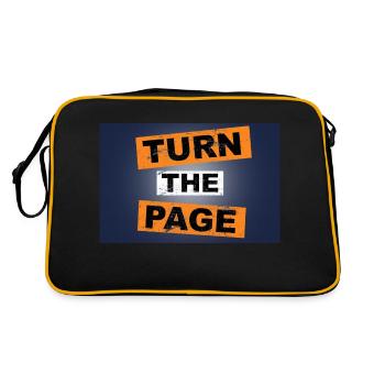 Turn the Page saying lettering - Retro Bag - black/gold - Back