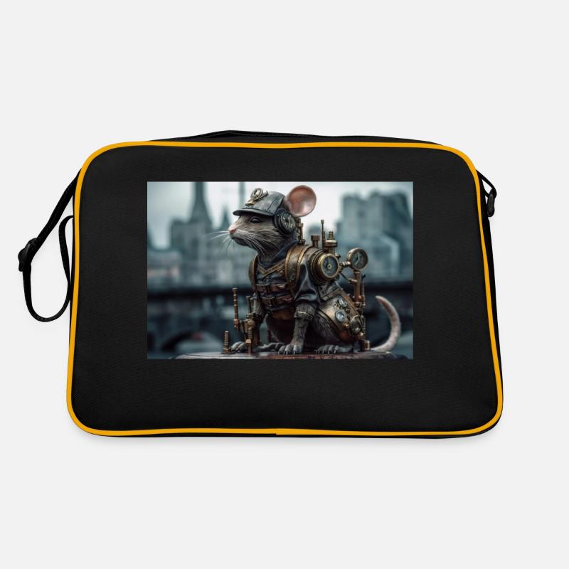 Ratte3 - Retro Tasche - Schwarz/Gold