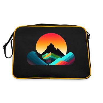 Mountain Landscape Geometric Art - Retro Bag - black/gold - Back