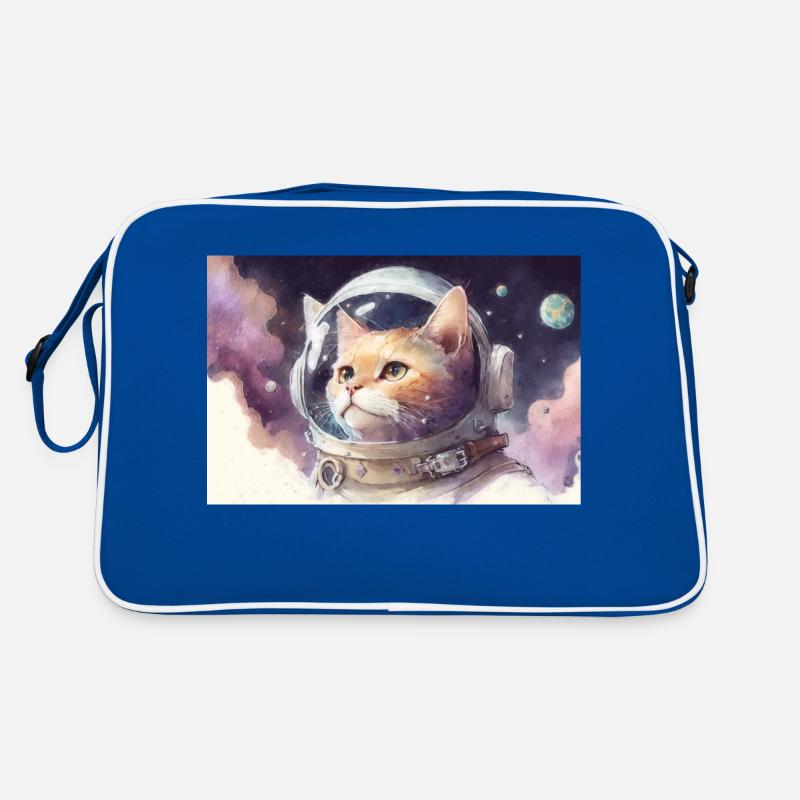 Aquarelle spatiale d’astronaute chat Sac Retro