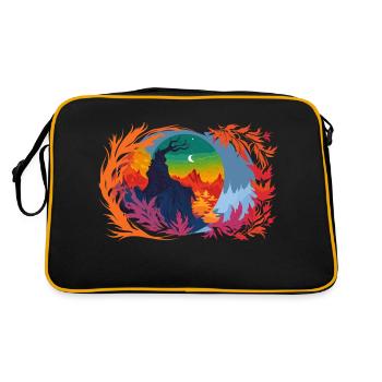 Gefallene Nacht - Retro Tasche - Schwarz/Gold - Hinten