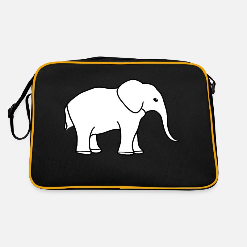 Minimalistic elephant fine line art on white Retro Bag