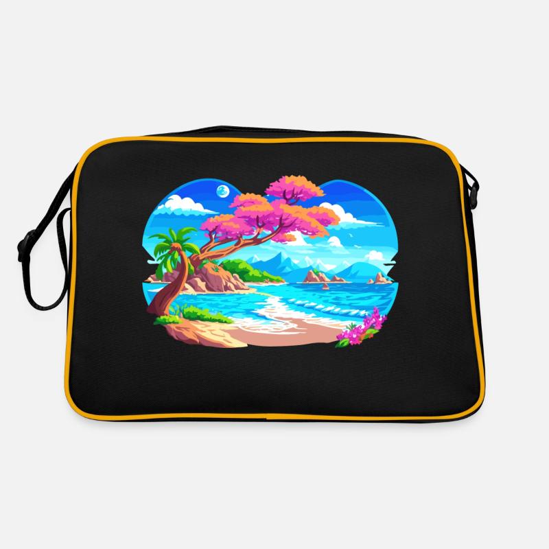 Marvelous beach - Retro Bag - black/gold