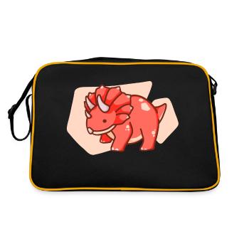Mignon dinosaure potelé, dino, tricératops - Sac Retro - noir/or - Dos
