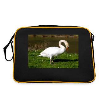 Cygne tuberculé (en allemand Höckerschwan) Cygnus olor - Sac Retro - noir/or - Dos