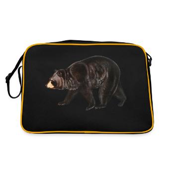 Bear forest animal - Retro Bag - black/gold - Back