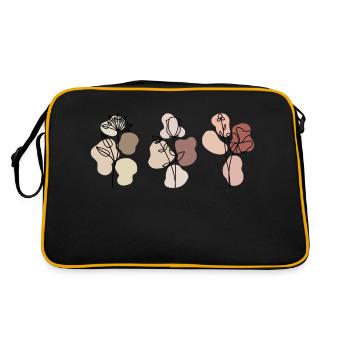 Fine flowers and pastel shapes - Retro Bag - black/gold - Back