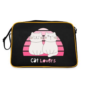 Cute Cat Duo: Pink Design for Cat Lovers - Retro Bag - black/gold - Back