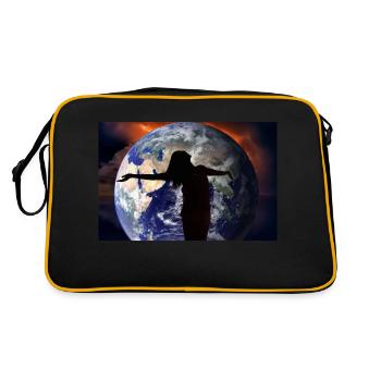 Shadow over the world. - Retro Bag - black/gold - Back
