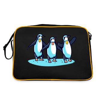 Penguins celebrate - Retro Bag - black/gold - Back