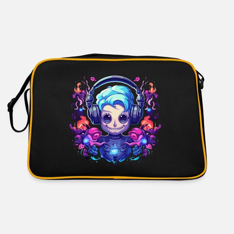 Synthwave Roboter Girl Design Retro Tasche