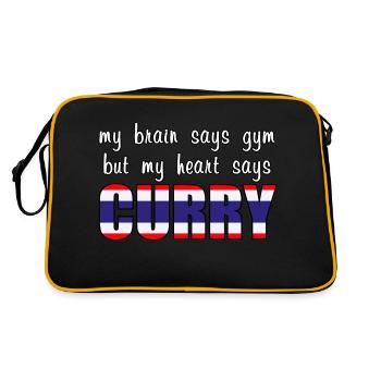 My heart says Thai Curry - Retro Tasche - Schwarz/Gold - Hinten