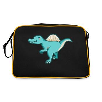 hugadino Spinosaurus, happy dinosaur - Retro Bag - black/gold - Back