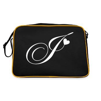 Lettre j calligraphie cœur - Sac Retro - noir/or - Dos
