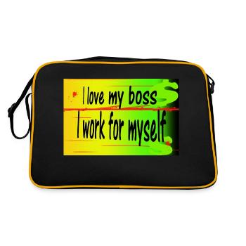 I love my I work for myself - Retro Bag - black/gold - Back