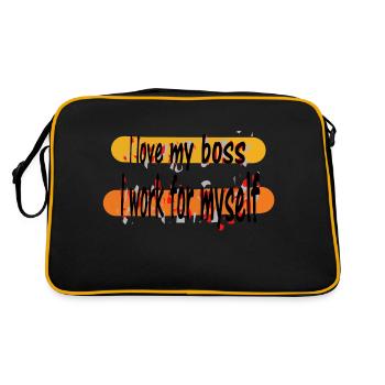 Beste Motivation Ich liebe meine Arbeit Ich arbeite für mich selbst - Retro Tasche - Schwarz/Gold - Hinten
