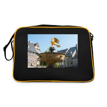 historical fountain market Goslar (Marktbrunnen) - Retro Bag - black/gold - Back