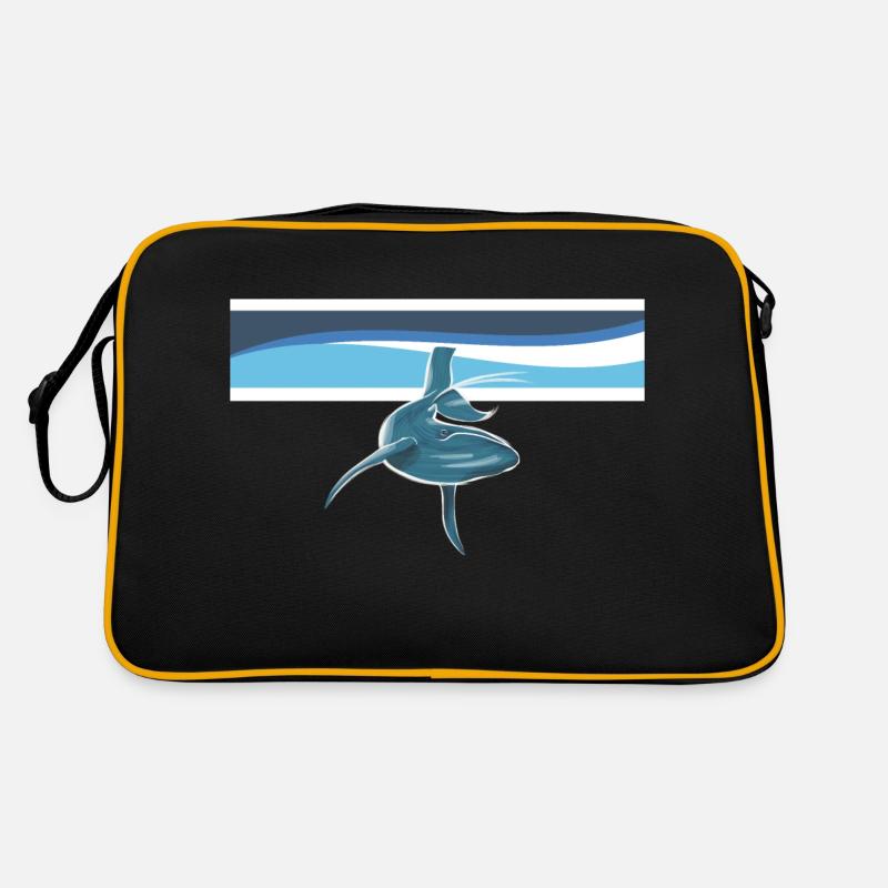 Buckelwal - Retro Tasche - Schwarz/Gold
